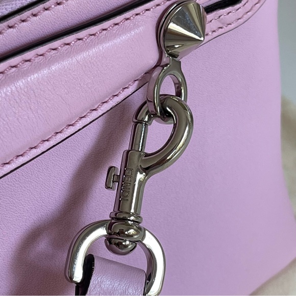 NEW Fendi Vitello Dolce Crystal Croc Tail Mini By The Way Boston Bag Pink - Picture 5 of 17